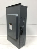 Square D H224NRB Safety switch, heavy duty, fusible, 200A, 3 wire, 2 pole, 1 neutral, 60hp, 240VAC/250VDC, NEMA 3R, bolt on hub provision - missing Neutral