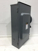 Square D H224NRB Safety switch, heavy duty, fusible, 200A, 3 wire, 2 pole, 1 neutral, 60hp, 240VAC/250VDC, NEMA 3R, bolt on hub provision - missing Neutral