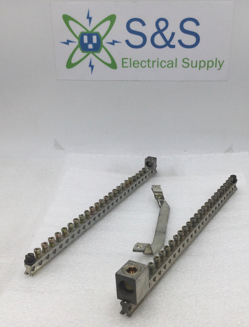 ITE 27 Position 4-14 AWG Grounding Bar Set w/Notched Cross Bar 13 1/2" x 1 1/2"