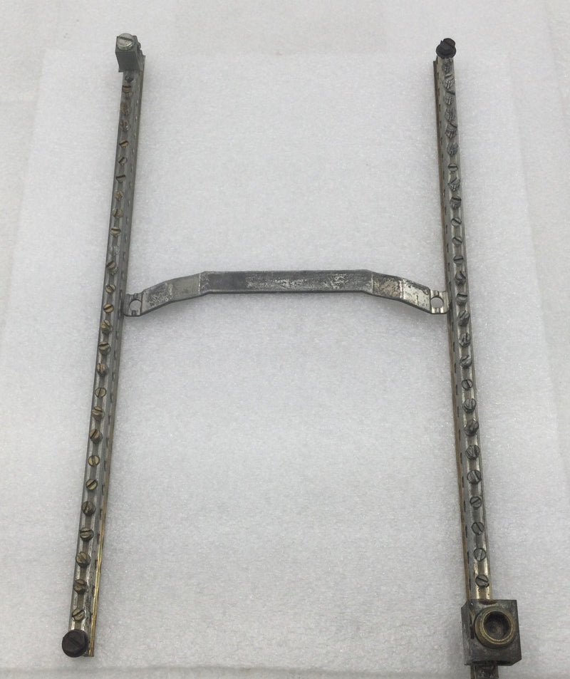 Generic 30 Position 4-14 AWG Grounding Bar Set w/ Metal Cross Bar