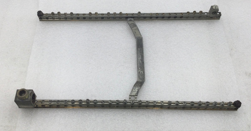 Generic 30 Position 4-14 AWG Grounding Bar Set w/ Metal Cross Bar