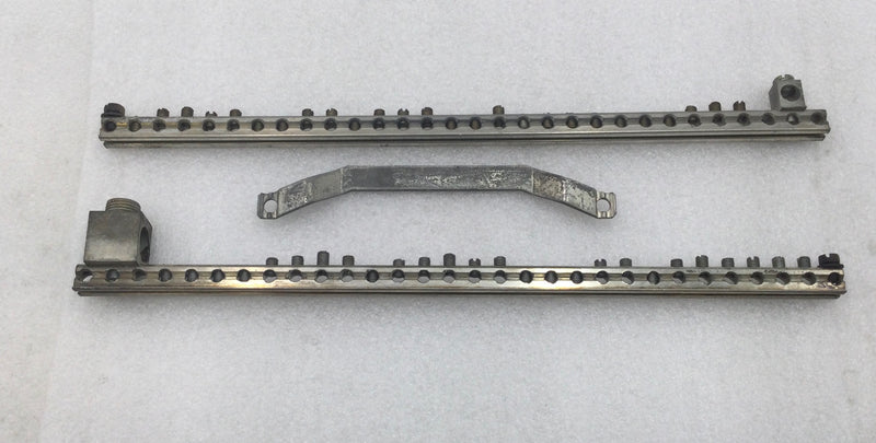 Generic 30 Position 4-14 AWG Grounding Bar Set w/ Metal Cross Bar