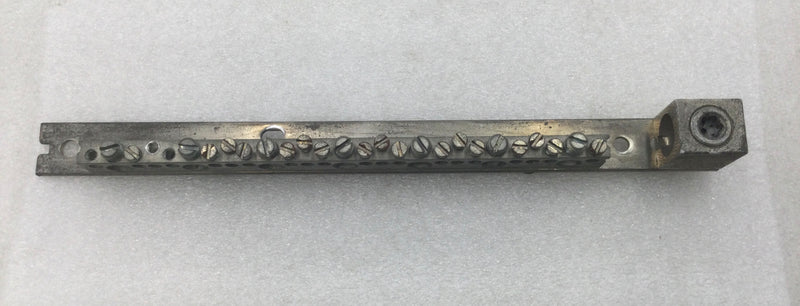 27 Position 4-14 AWG Grounding Bar w/ Lug Mounting Bracket 11" x 1 1/2"