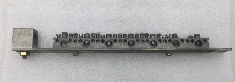 27 Position 4-14 AWG Grounding Bar w/ Lug Mounting Bracket 11" x 1 1/2"