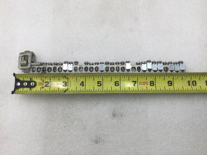 29 Position 4-14 AWG Grounding Bar w/End Lug 9 3/4" x 1 1/2"