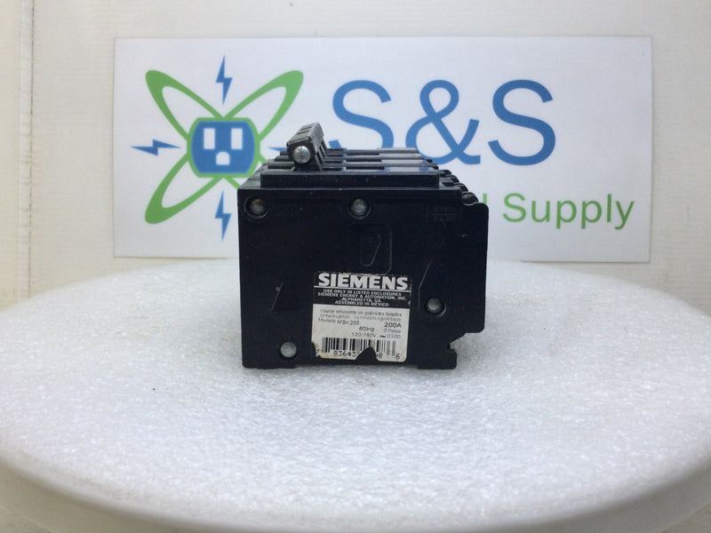 Siemens MBK200 200 Amp 2 Pole 120/240V Type EQ9685 Circuit Breaker