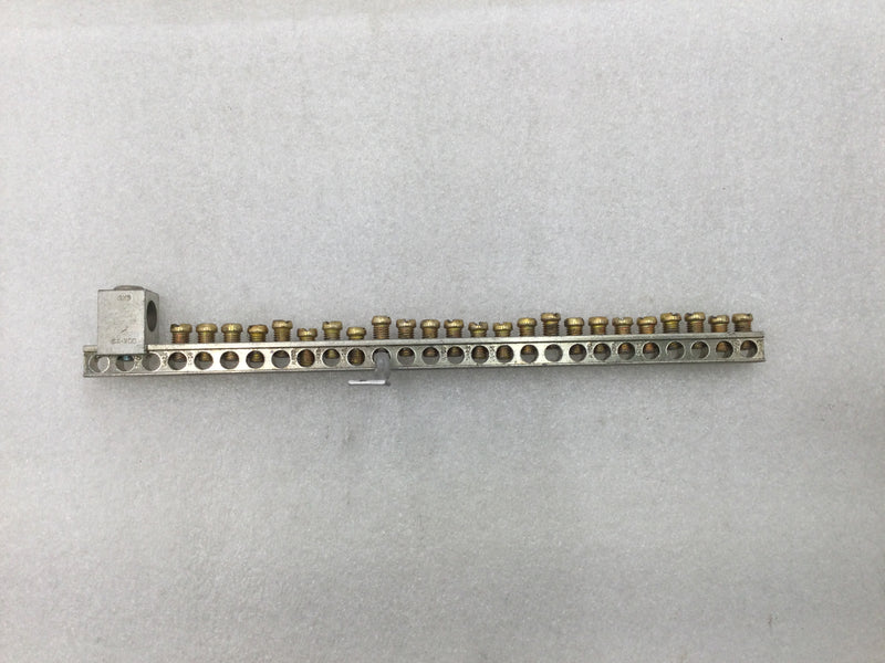 Generic 27 Position Ilsco NB22 4-14 AWG Grounding Bar w/Bonding Wire