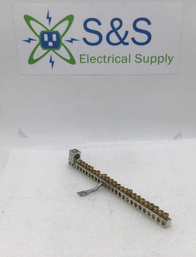 Generic 27 Position Ilsco NB22 4-14 AWG Grounding Bar w/Bonding Wire