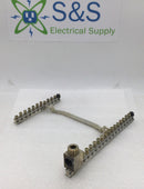 Siemens/ITE 19 Position Ilsco N8234 4-14 AWG Grounding Bar w/ Metal Cross Bar