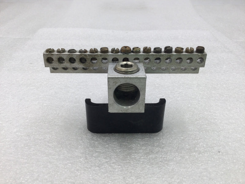 Ilsco 15 Position Double Stack Neutral Isolated Grounding Bar 4 3/4" x 2 3/4"