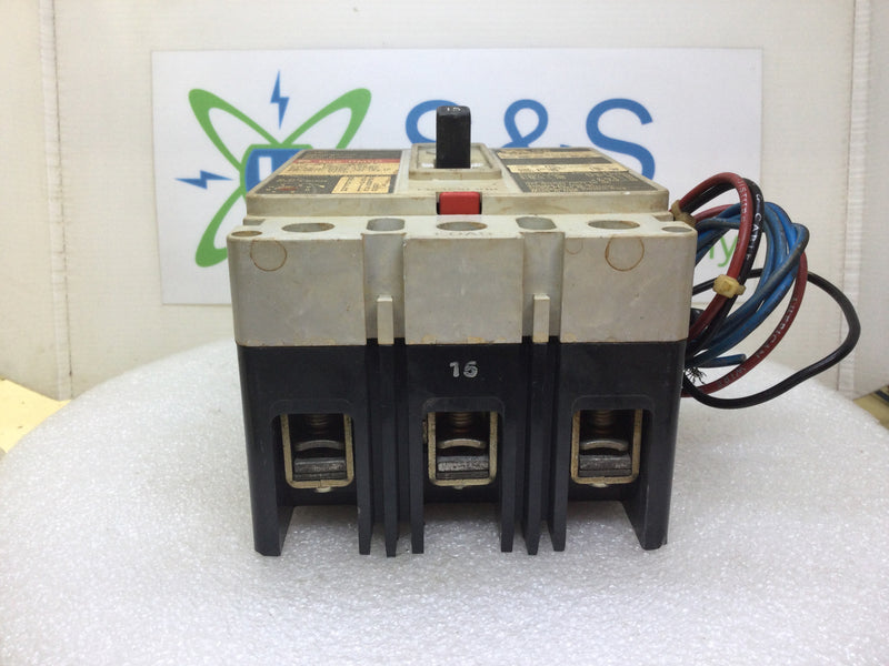 Westinghouse HMCP015E0C 15 Amp 3P 600v Breaker w/Aux A1X1RA 1490D72G56 6 Amp