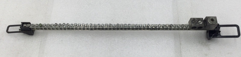 52 Position 4-14 AWG Neutral/Isolated Grounding Bar 17 1/4" x 1 1/2"