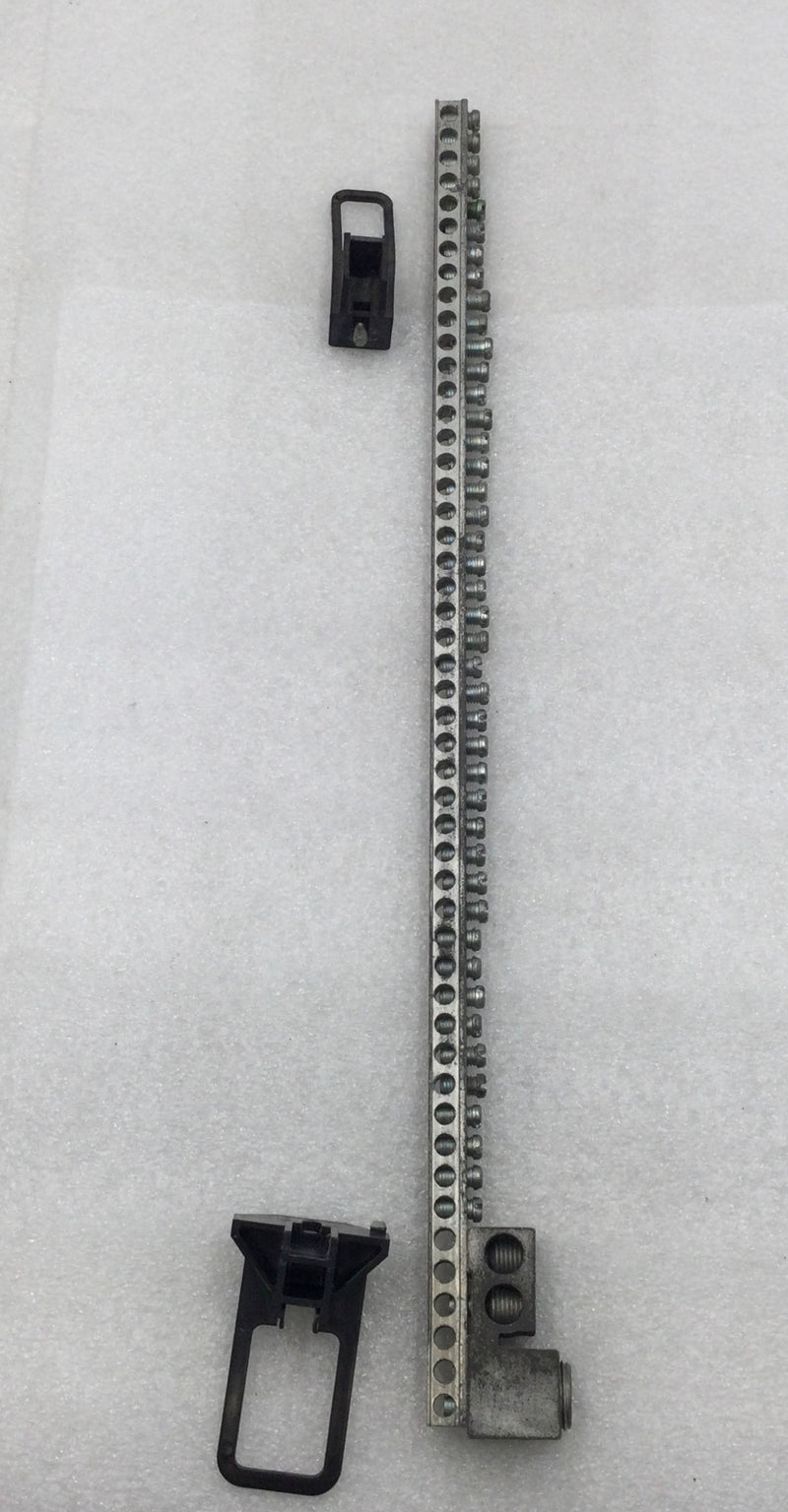 52 Position 4-14 AWG Neutral/Isolated Grounding Bar 17 1/4" x 1 1/2"