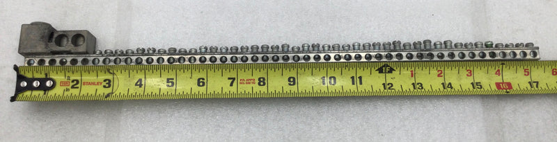 52 Position 4-14 AWG Neutral/Isolated Grounding Bar 17 1/4" x 1 1/2"