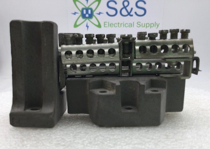 23 Position 2-6 AWG Combo Neutral Isolated Grounding Bar 7" x 5 1/2"