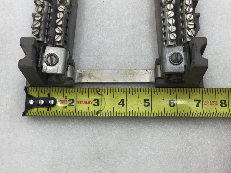 23 Position 2-6 AWG Combo Neutral Isolated Grounding Bar 7" x 5 1/2"