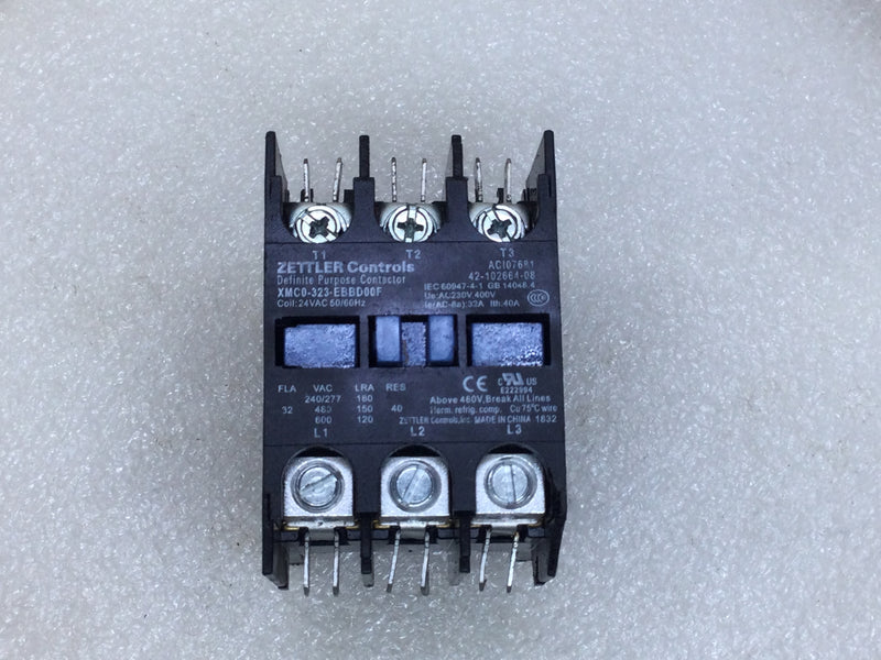 Zettler XMCO-323-EBBD00F 40 Amp 3 pole 600V Contactor Coil -Cosmetic Flaw