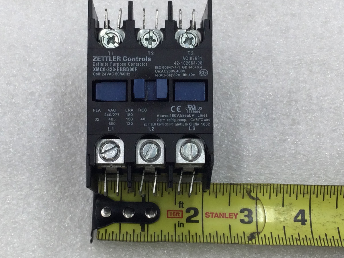 Zettler XMCO-323-EBBD00F 40 Amp 3 pole 600V Contactor Coil -Cosmetic F