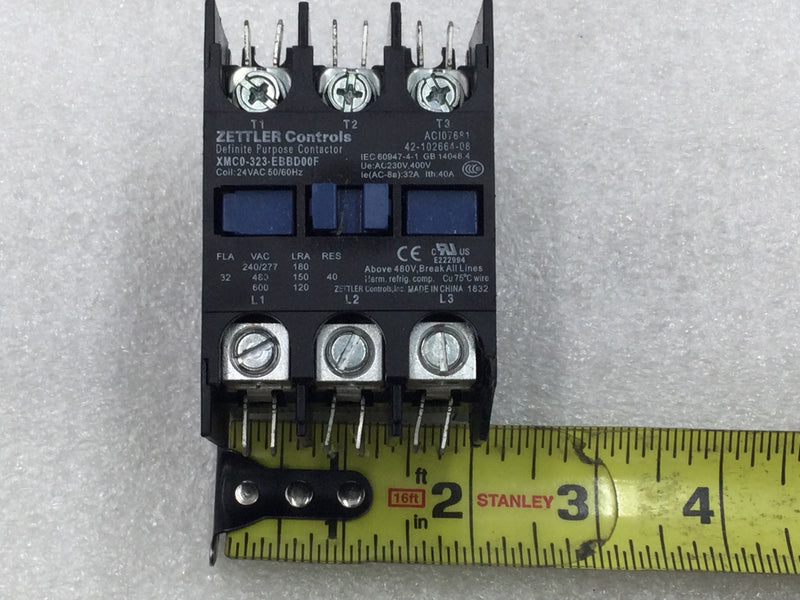 Zettler XMCO-323-EBBD00F 40 Amp 3 pole 600V Contactor Coil -Cosmetic Flaw