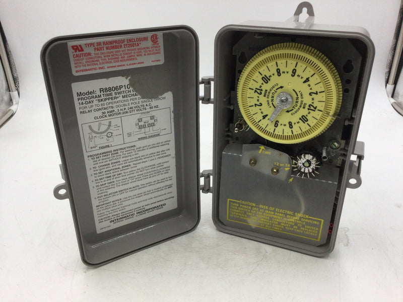 Intermatic R8806P101C 24 Hr. Dial Time Switch Double Pole Single Throw 25 Amp 3H.P. 240V