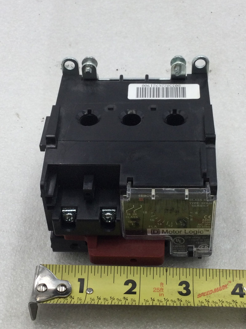 Square D 9065SFC20 Overload Relay, Motor Logic, Solid State Overload Relay, NEMA Size 00, 3 pole, 3A to 9A, 600VAC, separate mount