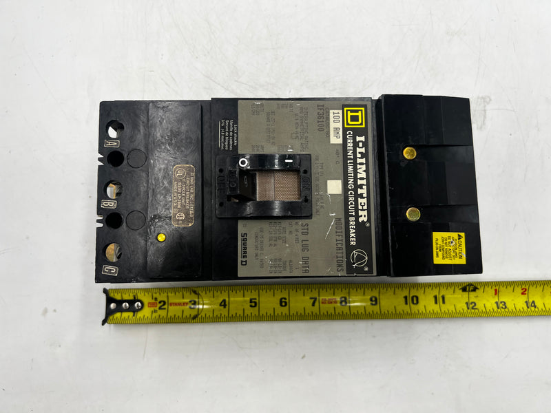 Square D IF36100 100 Amp 3 Pole I-Line Current Limiting Circuit Breaker