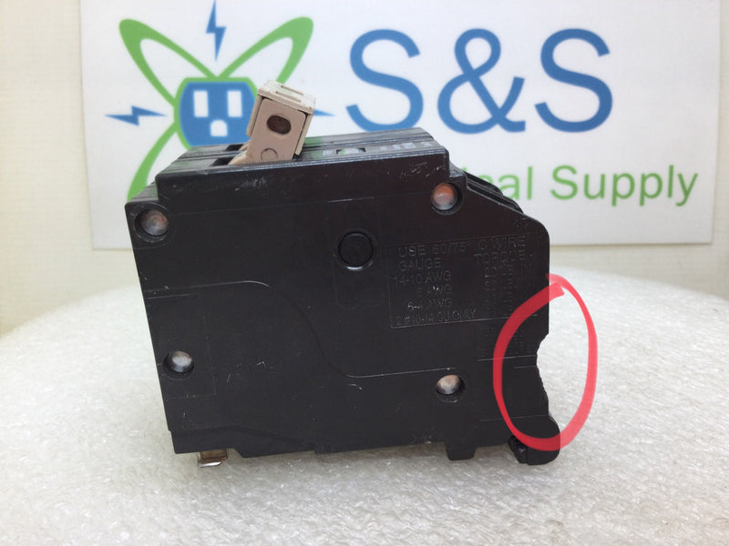 Eaton CHF240 40 Amp 2 Pole Breaker w/Trip Indicator - Plastic Foot - Flawed