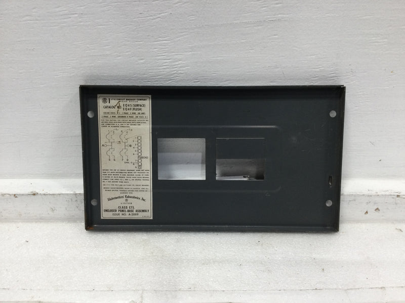 ITE EQ4 100 Amp 4 Space 120/240V Nema 3R Dead Front Only 12" x 6 7/8"