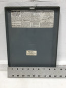 Square D HOM612L100RB 100 Amp 6 Space 120/240V Panel Cover 12 1/2" x 9 1/8"