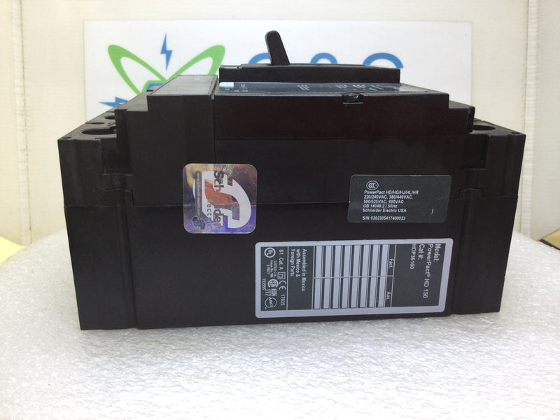 Square D HDP36100 100 Amp 3 Pole 600v Circuit Breaker