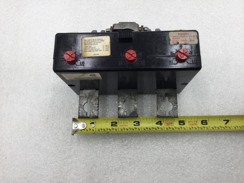 Westinghouse LB3400T 400 Amp 3 Pole 600V Circuit Breaker Amp Trip Unit