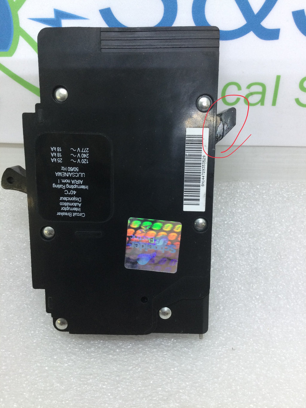 Edb14030 Square D EDB14030 30 Amp 1Pole 277v Type EDB Bolt on Circuit Breaker