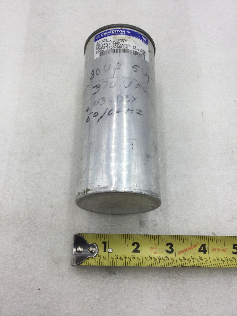 GE General Electric Capacitor 27L323 80uf 5uf 370 VAC +03-03% 50/60Hz