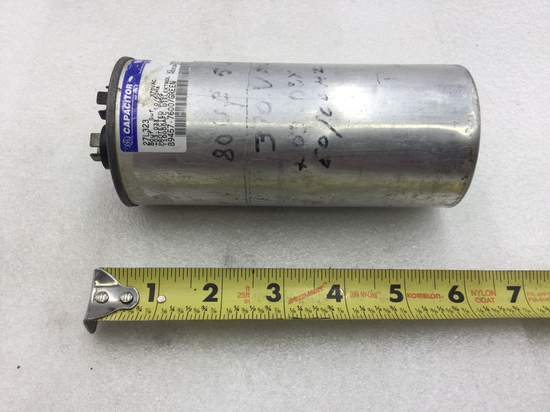 GE General Electric Capacitor 27L323 80uf 5uf 370 VAC +03-03% 50/60Hz