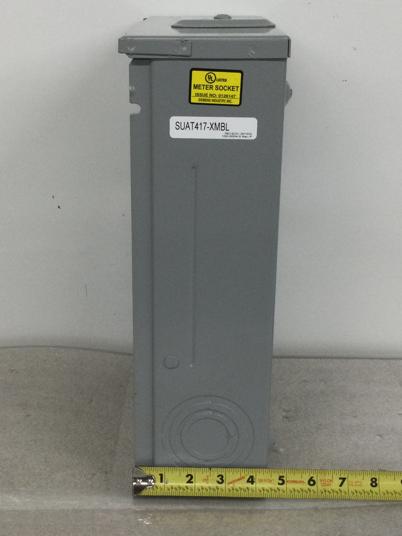 Siemens SUAT417-XMBL 200 Amp Ringless Type Meter Socket Outdoor NEMA 3R, 1 Phase 3 Wire, 5 Jaws Horn Bypass