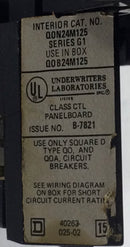 Square D QON24M125 12/24 Space 125 Amp Guts Only 15 5/8" x 9 1/2" - Cosmetic Flaw