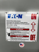 Eaton/Cutler-Hammer DG324URK 200A 240VAC 3 Pole Non-Fusible Nema3R Rainproof Safety Switch (New In Box)