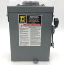 Square D D221NRB 30 Amp 2 Pole 120/240V Fused General Duty Safety Switch