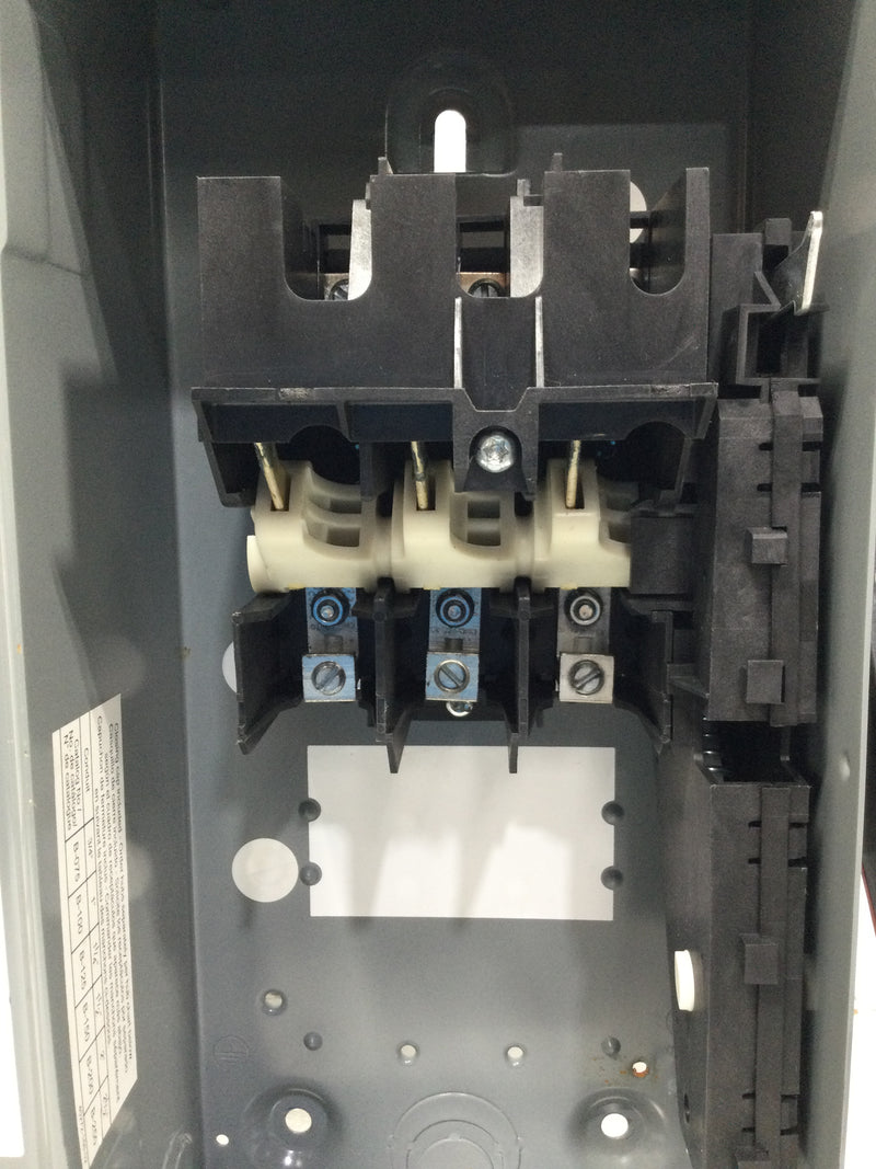 Square D HU361RB 30 Amp 3 Phase 600V Non-Fused Safety Switch 15" x 7 1/2"