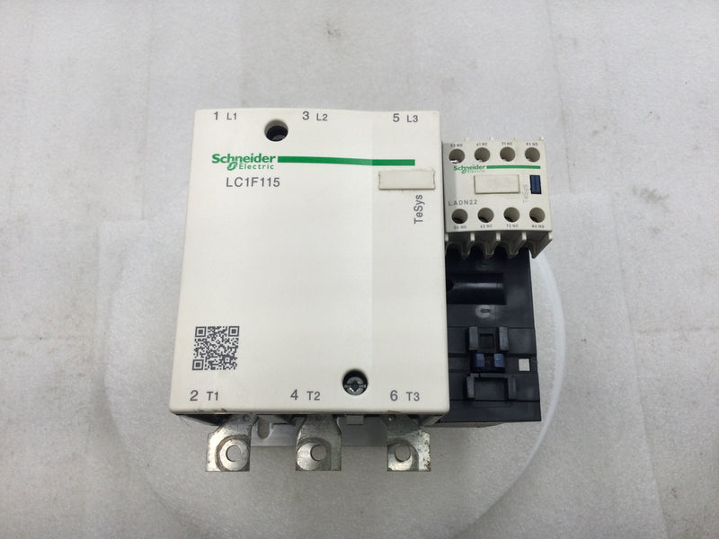 Schneider Electric LC1F115 200 Amp 3 Pole 600V Magnetic Contactor