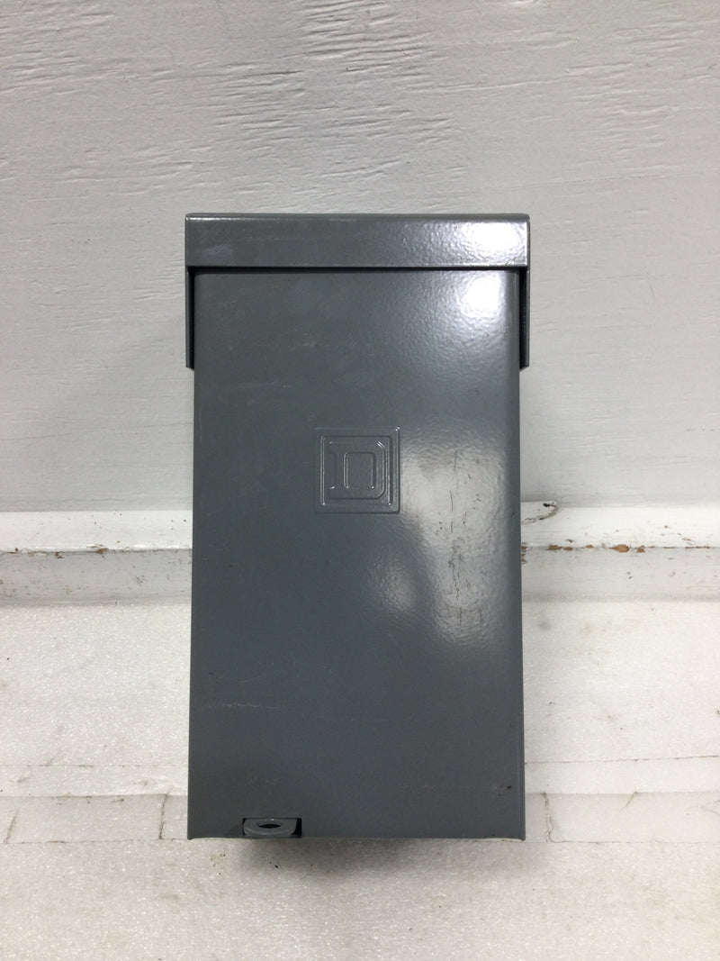 Square D HOM2-4L50R 50 Amp 2 Space 120/240V Disconnect Enclosure 9 1/2" x 5 1/4"