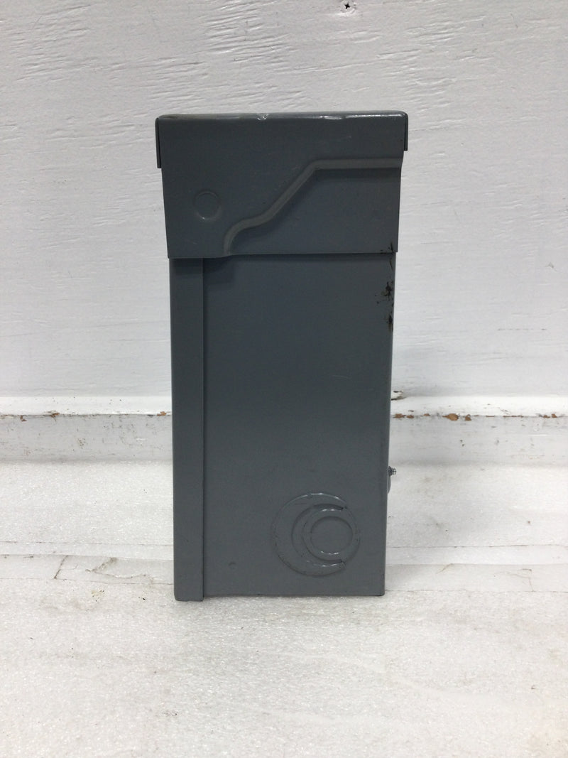 Square D HOM2-4L50R 50 Amp 2 Space 120/240V Disconnect Enclosure 9 1/2" x 5 1/4"