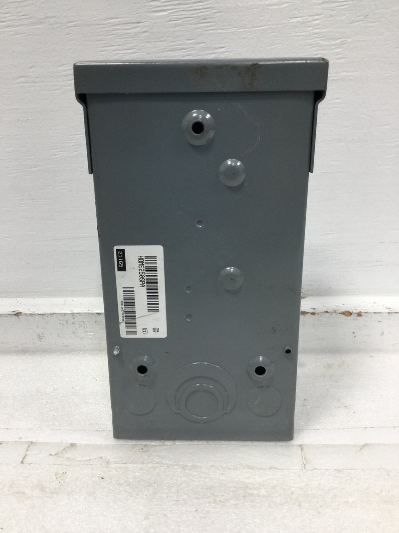 Square D HOM2-4L50R 50 Amp 2 Space 120/240V Disconnect Enclosure 9 1/2" x 5 1/4"