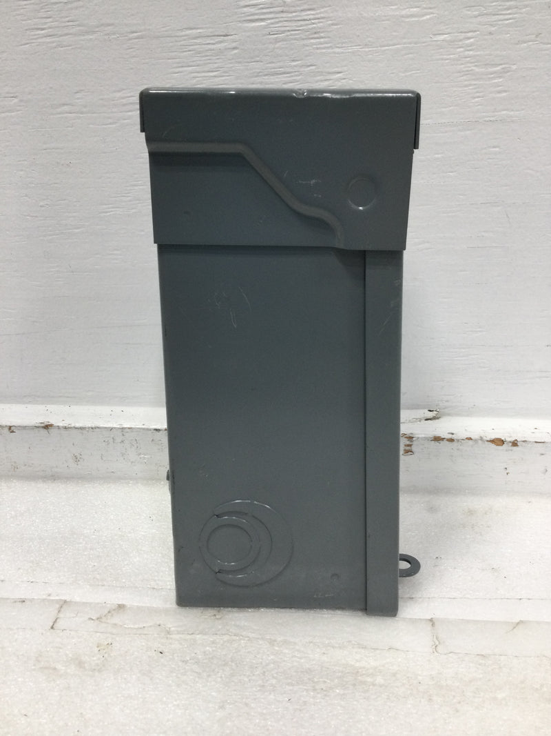 Square D HOM2-4L50R 50 Amp 2 Space 120/240V Disconnect Enclosure 9 1/2" x 5 1/4"