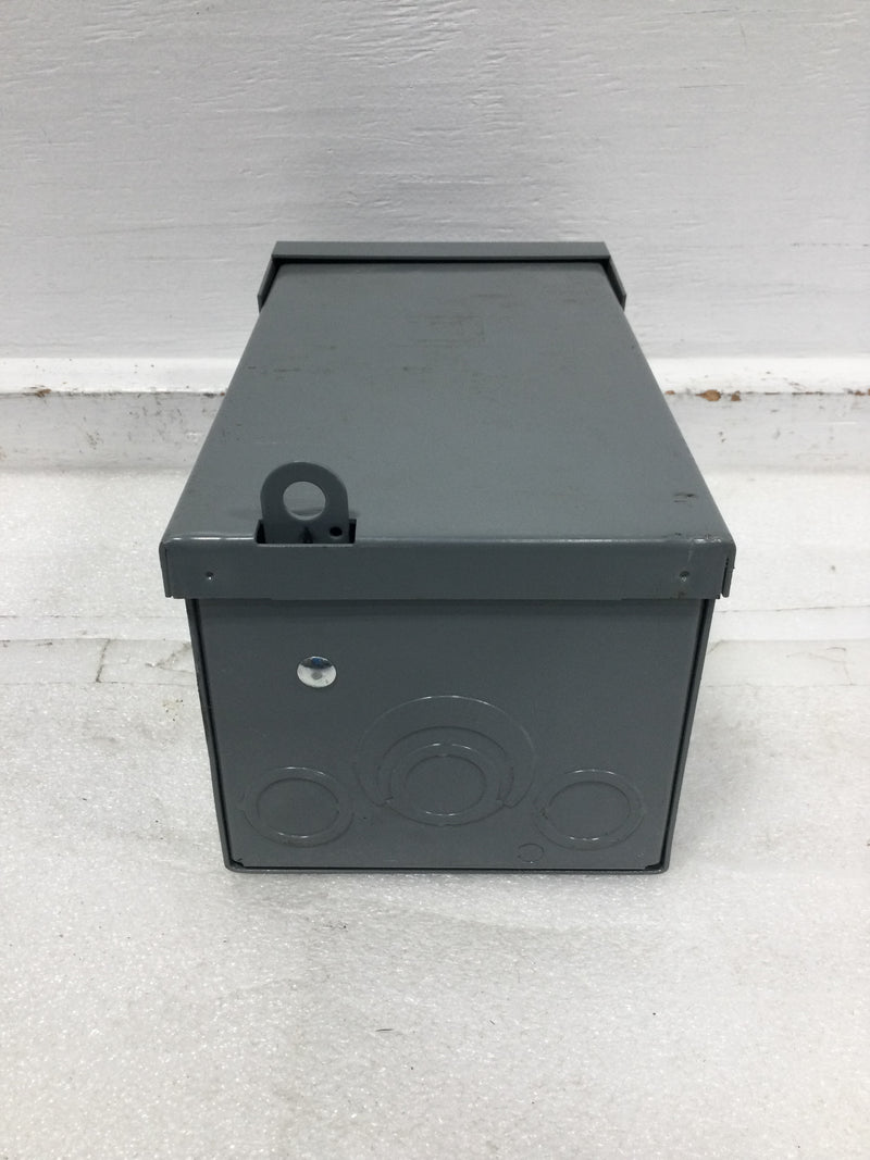 Square D HOM2-4L50R 50 Amp 2 Space 120/240V Disconnect Enclosure 9 1/2" x 5 1/4"