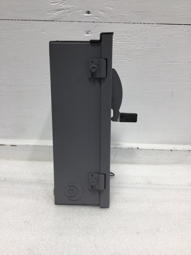 Eaton/Cutler-Hammer DG321NRB 30 Amp 3 Phase 240V Safety Switch 10 7/8" x 6 3/4"