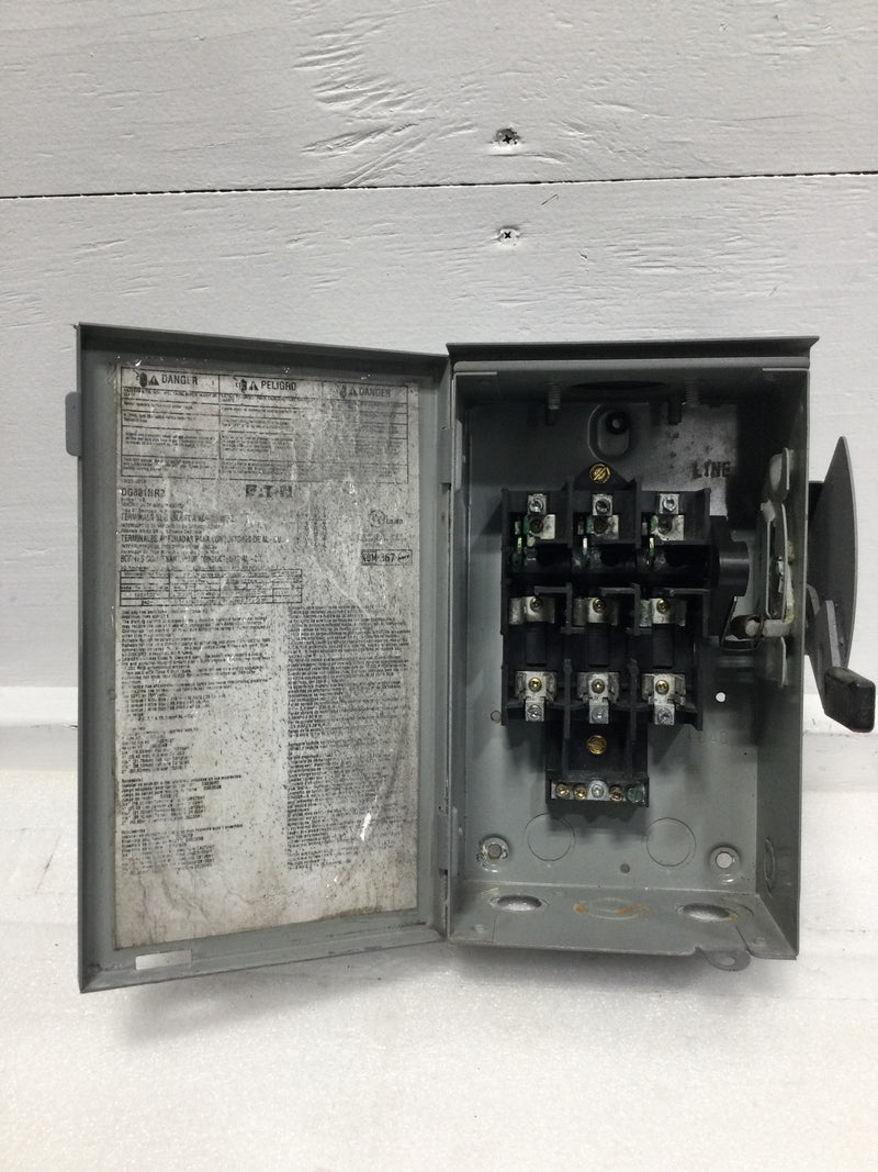 Eaton/Cutler-Hammer DG321NRB 30 Amp 3 Phase 240V Safety Switch 10 7/8" x 6 3/4"