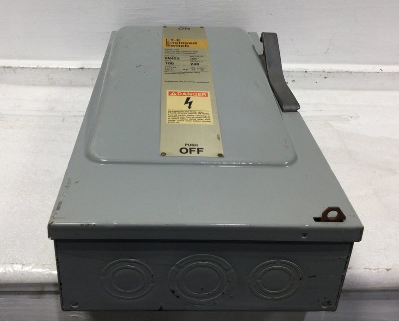 ITE SN-423 100 Amp 3 Pole 240 VAC Vacu-Break Fusible Safety Switch 7.5-30 HP