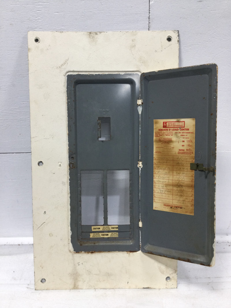 Square D QOC20MW225 225A 20 Space 120/240V Panel/Door w/Main 27 1/4" x 15 1/2"