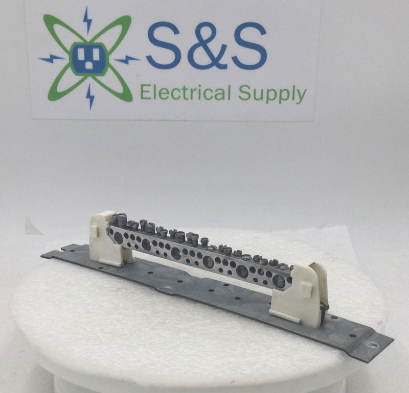 Murray 23 Position 6-14 AWG Neutral Isolated Grounding Bar 11 3/4" x 1 3/4"